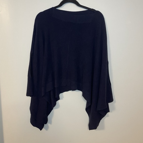 Lululemon Forward Flow Cashmere Blend Sweater Poncho Cape O/S Navy Blue - Picture 1 of 5